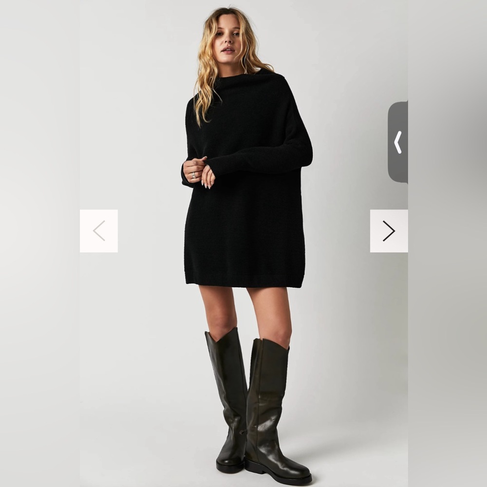 Free People Ottoman Slouchy Pullover Mock Neck Oversized Tunic Sweater, like new